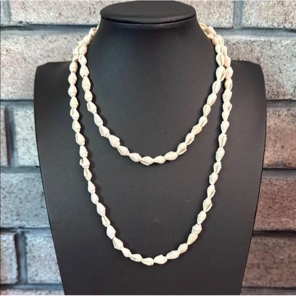 Y2K boho cowrie shell long necklace